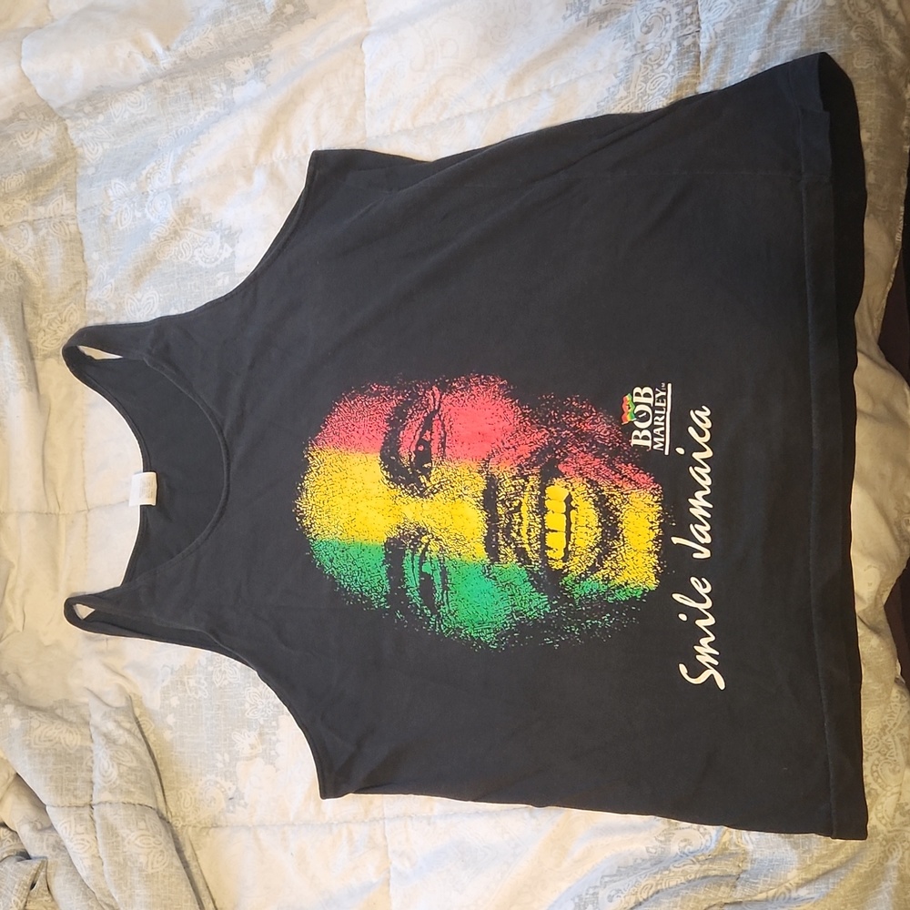 Bob Marley Smile Jamaica Rasta Tank Top Muscle Shirt Vintage 90s Rare